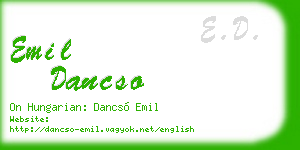 emil dancso business card